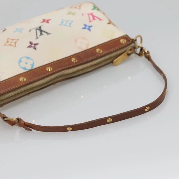 LOUIS VUITTON Multicolor Pochette Accessoires Pouch White M92649 Auth 120819 - Picture 7 of 16